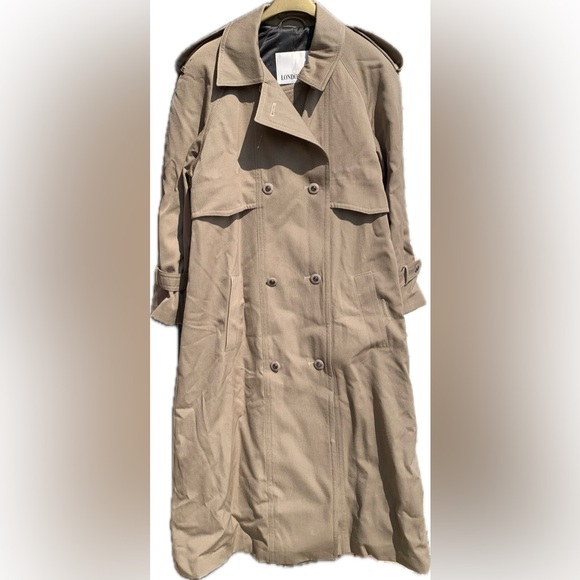 NWT vintage wool gabardine trench coat - Picture 2 of 16
